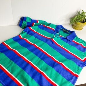 VINTAGE 90s Ralph Lauren Striped Polo Shirt